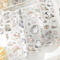 Twilight Lucky Cat PET Glitter Tape for DIY Scrapbooking and Card Decoration