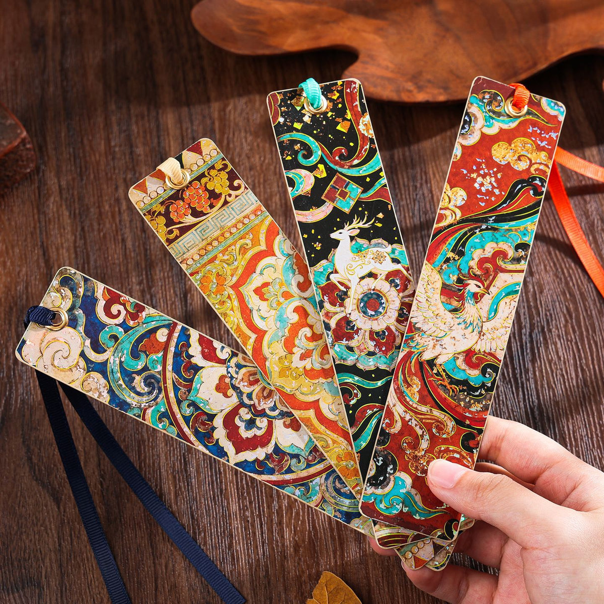 Dunhuang Brocade Series Chinese Style Paper Bookmarks with Ancient Art Designs for Students and Gifts