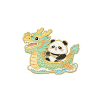 Dragon Boat Festival Panda Cartoon Metal Brooch Pin for Backpacks and Clothing