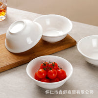 White Ceramic Sauce Dish, Round Dipping Bowl for Soy Sauce, Vinegar, and Hot Pot Condiments
