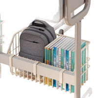 Under-Desk Hanging Storage Basket for Students - Iron Art Multi-functional Organizer for Books and Stationery
