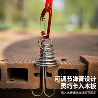 Outdoor Deck Tent Pegs with Spring Buckle for Camping Canopies and Wind Ropes