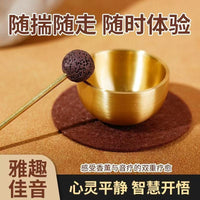 Mini Brass Singing Bowl with Essential Oil Diffuser for Meditation and Stress Relief