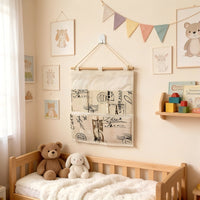 Fabric Wall Mount Storage Bag Canvas Hanging Organizer for Dorm Room Doors and Walls