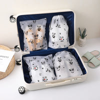 Portable Travel Storage Bags for Luggage, Drawstring and Zippered Organizer Pouches for Clothes and Underwear