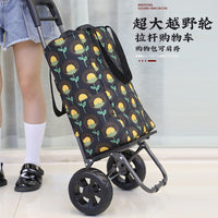 Foldable Stair Climbing Shopping Cart with Wheels for Groceries and Laundry