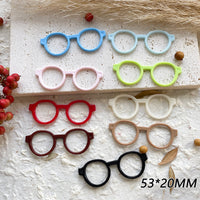 9-Color Mini Plastic Doll Glasses Frames for DIY Crafts and Plush Toy Decoration