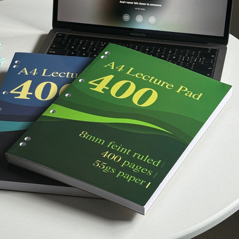 A4 Loose-Leaf Notebook, 200 Pages, Thickened, 55gsm Paper, High-Value Design, Student Exam Draft Book