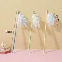 Feather Cat Wand Toy Refill Heads for Interactive Pet Play