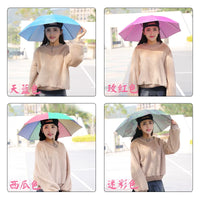 Hands-Free Double-Layer Umbrella Hat for Fishing, Sun Protection, and Rain
