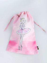 Ballet Dance Shoe Bag with Drawstring for Kids and Adults, Printed Storage Pouch for Pointe, Jazz, and Lyrical Shoes