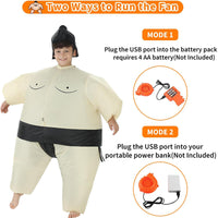Inflatable Sumo Wrestler Costume for Adults and Kids - Funny Halloween Fancy Dress