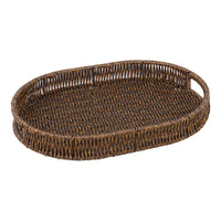 Handwoven Imitation Rattan Plastic Oval Fruit Basket Snack Bread Living Room Storage Display Tray