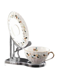 Acrylic Coffee Cup and Saucer Display Stand for European Style Trays
