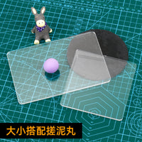 DIY Clay Modeling Tools Acrylic Rolling Pin Clay Press Board Square Mud Plate for Polymer Clay and Air Dry Clay