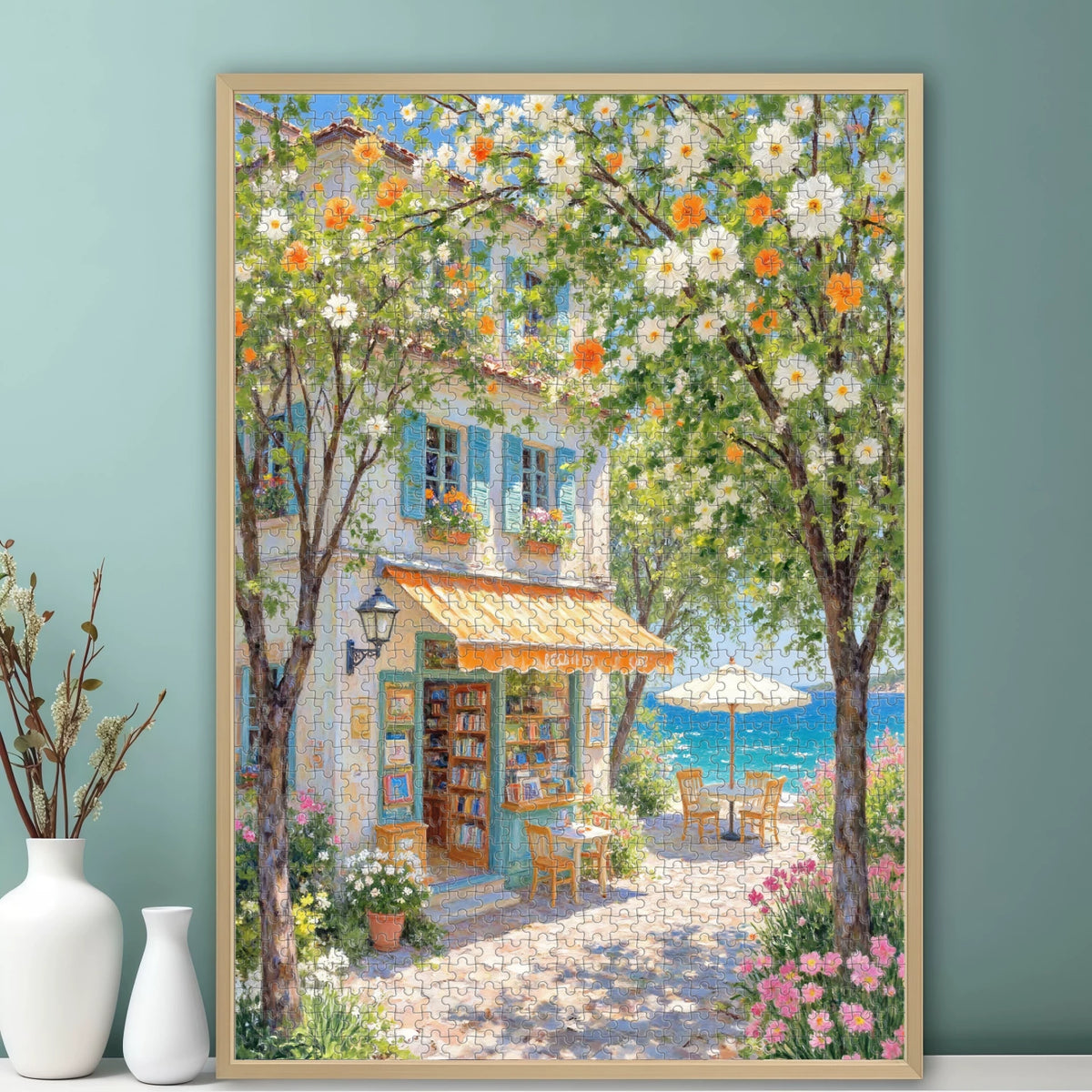 Healing Spring Flower Shop Wooden Jigsaw Puzzle for Adults and Girls, High Difficulty