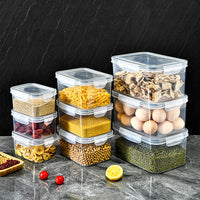 Refrigerator Produce Storage Containers with Drainer and Lid - Food-Grade Plastic, Freezer Safe