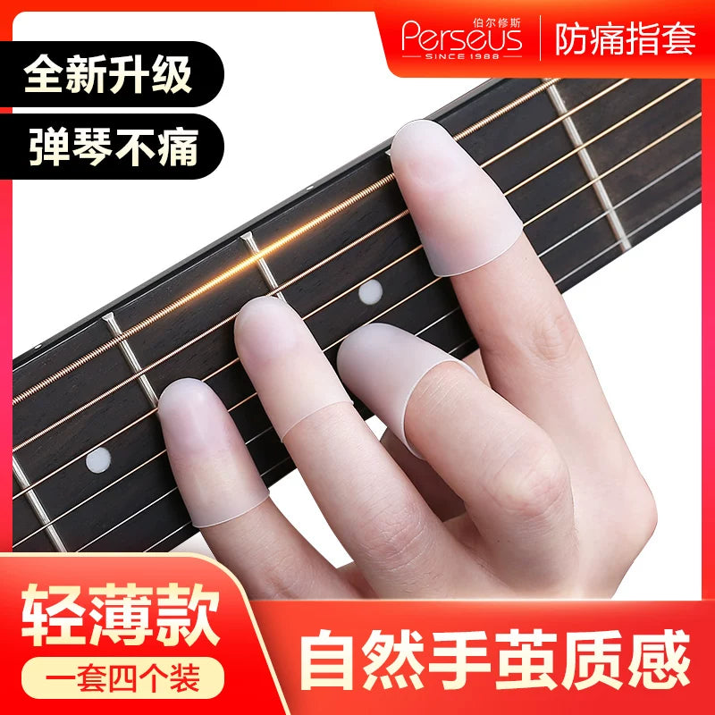 Guitar Fingertip Protectors Silicone Finger Guards for Pain Relief during Playing Ukulele and Other String Instruments