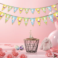 Happy Easter Party Decoration Banner Flag Set for Festive Atmosphere and Garden Decor