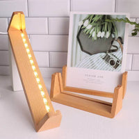 Wooden U-Shaped LED Light Base for Photo Frames and Acrylic Displays