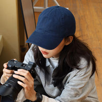 Women's Soft Top Baseball Cap Summer Sun Protection Breathable Cotton Adjustable Solid Color Duckbill Hat