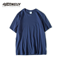 Unisex Vintage Solid Color Cotton Loose Short Sleeve T-Shirt
