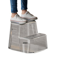 Designer Toilet Stool for Bathroom, Lightweight Luxury Anti-Slip Step Stool for Kids, High Transparency Auxiliary Stool with Handle