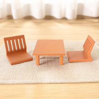Dollhouse Miniature Japanese Style Tatami Table and Chair Set