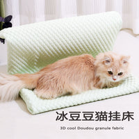 L-Shaped Lamb Velvet Cat Hammock Bed with Mesh for Kittens, Detachable & Washable