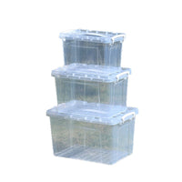 Large Capacity Clear Plastic Storage Box with Lid and Handle for Clothes and Snacks