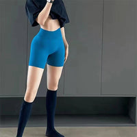 Women's High Waist Tummy Control Booty Shorts, Stretchy Peach Lift Hot Pants for Gym Workout, Pilates