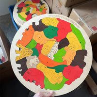 Uncle Wood Swedish Wooden Layered Puzzle for Kids 3-6 Years Old
