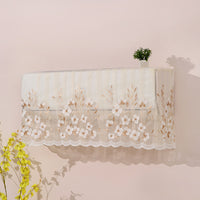 Air Conditioner Dust Cover for Wall-Mounted Units, Universal Fit, Full Coverage with Lace Trim