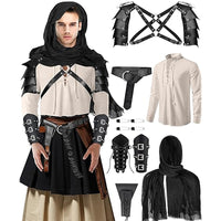 Medieval Knight Renaissance Viking Costume Accessories Halloween Cosplay Set