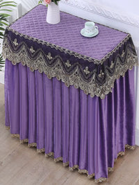 Vintage Sewing Machine Dust Cover with Lace Trim, Thickened Fabric Protector for Home Use