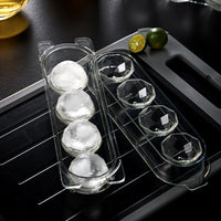 Spherical Ice Cube Mold for Whiskey and Cocktails, Large Round Ice Ball Maker with Stainless Steel Tray