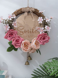 Creative Wreath Hanging Ornament Artificial Flower Decoration for Living Room Wall Decor Shop Entrance Welcome Sign