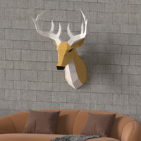 DIY 3D Geometric Deer Head Wall Mount Papercraft Kit for Home Decor