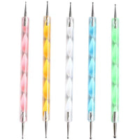Dual-Ended Nail Art Dotting Pen Set for Rhinestones and Designs - 5 Pieces