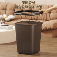 Large Capacity Transparent Square Trash Can with Press Ring for Home, Office, Kitchen, Bathroom, Bedroom