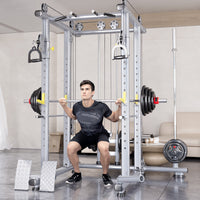 Multi-functional Home Squat Rack with Barbell Set for Weightlifting and Bench Press