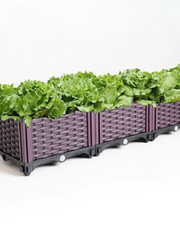 Large Plastic Raised Garden Bed for Vegetables and Herbs, Indoor/Outdoor Planter Box for Balcony and Patio