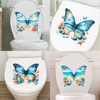 Waterproof Beach Butterfly Self-Adhesive Wall Decal for Windows, Glass, Bathroom, Toilet Decoration