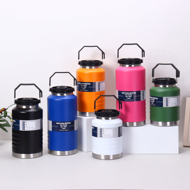 Large Capacity Stainless Steel Insulated Water Bottle with Straw and Handle for Sports