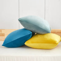 Solid Color Plush Throw Pillow with Core for Sofa Car Home Decor