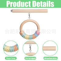 Parrot Bird Toy Stand Rope Ring Swing Double Layer Cage Decoration