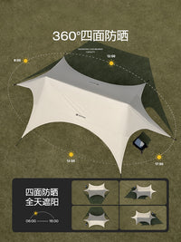 SOYON Outdoor Camping Tarp Shelter Sunshade Canopy with Black Glue Coating