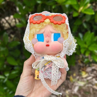 Doll Clothes Set for 15cm Dolls - Summer Floral Dress with Lace Headscarf & Bag