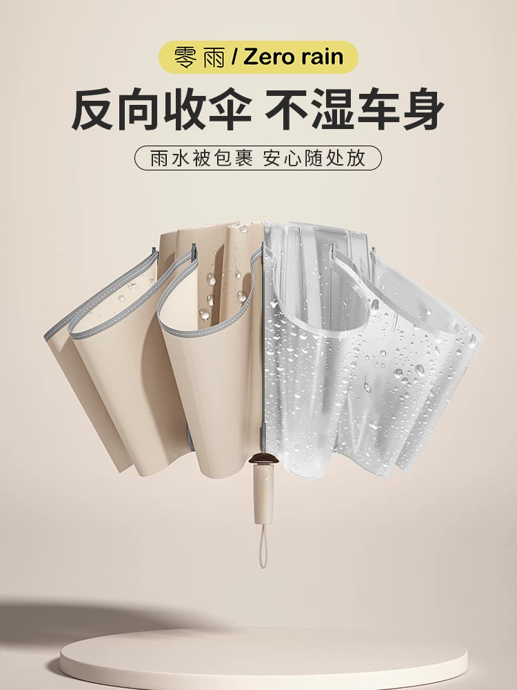 Automatic Reverse Folding Umbrella with UV Protection for Men and Women
