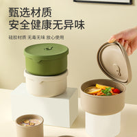 Portable Silicone Lunch Box Microwaveable Food Container